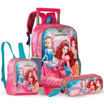 Kit Princesa Mochila Carrinho Estojo Lancheira Térmica - Clio Style