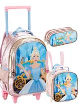 Kit Princesa Mochila Rodas Costas + Lancheira + Estojo 1455