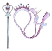 Kit Princesa Prateado Infantil Tiara Varinha Festa Fantasia Kit Princesa Prateado Infantil Tiara Varinha Festa Fantasia