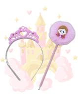 Kit Princesa tiara de coroa e lápis pompom Princesas papelaria presente lembrancinha pascoa