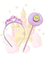Kit Princesa tiara de coroa e lápis pompom Princesas papelaria presente lembrancinha pascoa