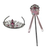 Kit Princesa Varinha E Coroa Festa Fantasia Meninas Carnaval