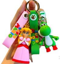Kit Princesa Yoshi Chaveiro Coleção Super Mario Chave Carro