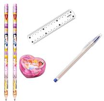kit Princesas 01 caneta bic fina01apontador c/deposito02 lapis preto c/borracha01regua 15 cm