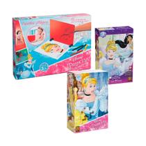 Kit Princesas Disney Grow Espelho Mágico para Desenho QuebraCabeças 30 e 60 Peças Kit Princesas Disney Grow Espelho Mágico para Desenho QuebraCabeças 30 e 60 Peças