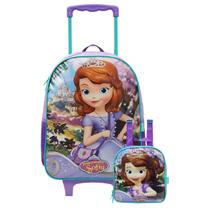 Kit Princesinha Sofia Mochila Com Rodas e Lancheira Térmica