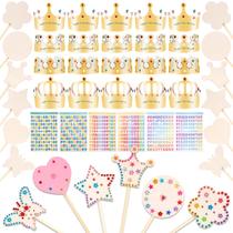 Kit Princess Fairy Wands Pollieay 18 peças de varinha de madeira e coroa