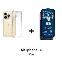 Kit Privacidade: Película Fosca Anti Espião + Capa Capinha Transparente Para Iphone 14 PRO Kit Privacidade: Película Fosca Anti Espião + Capa Capinha Transparente Para Iphone 14 PRO