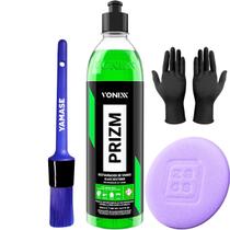 Kit Prizm Descontaminante de Vidros Box Janela Blindex Portas Carro Caminhão Pincel Roma Aplicador Luva