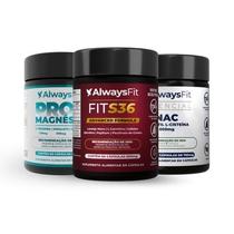 Kit Pro Da Alwaysfit + Pro3mag + Nac + Fits36 E Complexo B Sem Sabor Kit Pro Da Alwaysfit + Pro3mag + Nac + Fits36 E Complexo B Sem Sabor