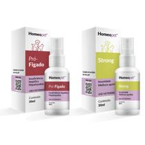 Kit Pró Fígado + Strong Cães Gatos Homeopet 30ml Kit Pró Fígado + Strong Cães Gatos Homeopet 30ml