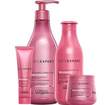 Kit Pro Longer Shampoo Condicionador Máscara Leave - L'Oréal Kit Pro Longer Shampoo Condicionador Máscara Leave - L'Oréal