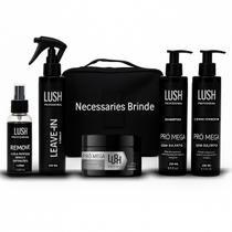 Kit Pro Mega Para Prótese Capilar Shampoo, Condicionador, Leavein 250ml e Removedora Cola Lush Profissional