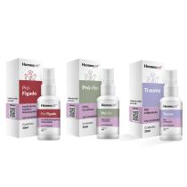 Kit Pró Rim + Pró Fígado + Trauma Cães Gatos Homeopet 30ml