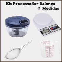 Kit Processador Balança Peneira e Medidas