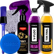 Kit Produto para Lavar Moto Cera Shampoo Desengraxante Limpador de Corrente Tok Final V Floc Foxy Vonixx Kit Produto para Lavar Moto Cera Shampoo Desengraxante Limpador de Corrente Tok Final V Floc Foxy Vonixx