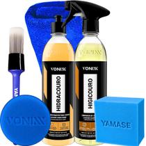Kit Produto Para Limpar Hidratar e Restaurar a Cor do Couro Higicouro Hidracouro Vonixx Kit Produto Para Limpar Hidratar e Restaurar a Cor do Couro Higicouro Hidracouro Vonixx