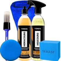Kit Produto Para Limpar Hidratar e Restaurar a Cor do Couro Higicouro Hidracouro Vonixx Kit Produto Para Limpar Hidratar e Restaurar a Cor do Couro Higicouro Hidracouro Vonixx