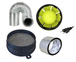 Kit Profan Exaustor 150mm + Filtro Carvão Ativado + Duto Grow Indoor