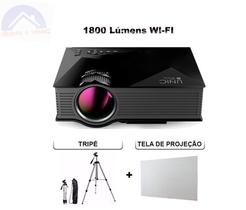 Kit Professor Data Show Datashow Projetor Wifi Tripe Tela Hd