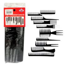 Kit Profissional 10 Pentes Ideal P/ Barbearia E Cabeleireiro Kit Profissional 10 Pentes Ideal P/ Barbearia E Cabeleireiro