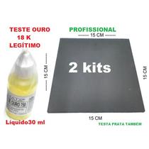 Kit Profissional 2 Testes Ouro 18 kilates e Praco Qualidade- 2 Pedras Grande De Toque 15 Cm x 15 Cm aproximadamente -