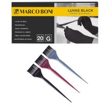 Kit profissional 20un luvas g black + pinceis p/ tintura marco boni