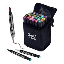 Kit Profissional 24 Cores Marcadores à Base de Álcool