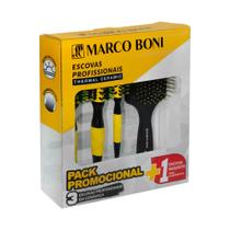 Kit profissional 3 escovas ceramica p/m/g raquete marcoboni - Marco Boni