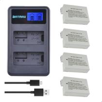 Kit Profissional 4 Baterias LP E8 com Carregador Duplo LCD USB Para Câmeras Canon EOS Rebel T2i T3i T4i T5i Kiss X4, X5, X6
