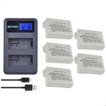 Kit Profissional 5 Baterias LP E8 Carregador Duplo LCD USB Para Câmeras Canon EOS Rebel T2i T3i T4i T5i EOS 550D 600D 650D 700D
