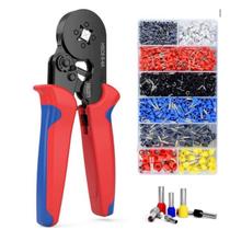 Kit Profissional Alicate Crimpar Prensa Terminais 1200 Ilhós