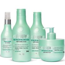 Kit Profissional c/ Shampoo + Condicionador + Máscara + Finalizador - Keep Repair - NUTRIÇÃO BALANCEADA - Muriel