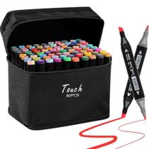 Kit Profissional com 80 Cores Ponta Duplas Caneta Marcador Touch Boobie Goods Kit Profissional com 80 Cores Ponta Duplas Caneta Marcador Touch Boobie Goods