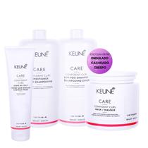 Kit Profissional Completo Keune Care Confident Curl Low-Poo 4 Produtos - Leave-in Coily - Crespos