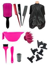 Kit Profissional Completo para Cabelos: Escova Raquete Fashion, Pente Antiestático, Presilhas e Mais - Cuidados Capilares KUAILE BIJUX