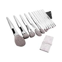 Kit Profissional De 12 Pincéis De Maquiagem Com Cerdas Naturais De Pelo De Cabra Para Base, Pó, Kit Profissional De 12 Pincéis De Maquiagem Com Cerdas Naturais De Pelo De Cabra Para Base, Pó,