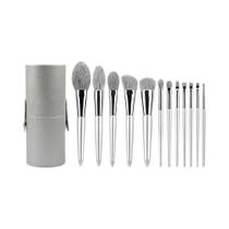 Kit Profissional De 12 Pincéis De Maquiagem Com Cerdas Naturais De Pelo De Cabra Para Base, Pó,