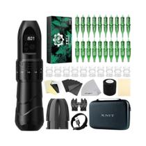 Kit Profissional De Caneta Para Máquina De Tatuagem Sem Fio, 7 Curso Ajustável, 20 Agulhas, Conjunto