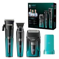 Kit Profissional De Corte De Cabelo Com Aparador Sem Fio E Cortador De Cabelo Com Cor Verde Vgr V-694 3 Em 1 5v Kit Profissional De Corte De Cabelo Com Aparador Sem Fio E Cortador De Cabelo Com Cor Verde Vgr V-694 3 Em 1 5v