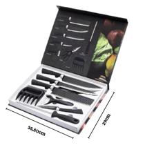 Kit Profissional De Facas Conjunto Completo Para Churrasco Com 8 Peças Antiaderente Fio De Navalha
