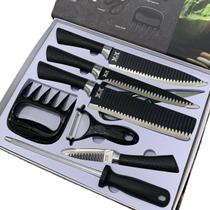 Kit Profissional De Facas Conjunto Completo Para Churrasco Com 8 Peças Antiaderente Fio De Navalha - Bellavita Kit Profissional De Facas Conjunto Completo Para Churrasco Com 8 Peças Antiaderente Fio De Navalha - Bellavita