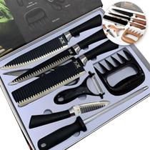 Kit Profissional De Facas Conjunto Completo Para Churrasco Com 8 Peças Antiaderente Fio De Navalha - CTutensílios