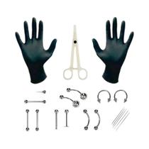 Kit Profissional De Ferramentas Descartáveis Para Piercing Corporal Em Aço Inoxidável 316 Para