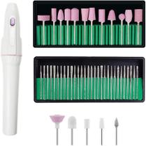 Kit Profissional de Manicure, Conjunto Elétrico de Manicure A PILHA + Lixa de Unhas 05 +30+12 lixas