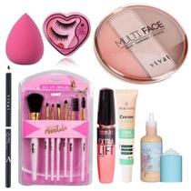 Kit Profissional De Maquiagem Ruby Rose Base Pincéis BEGE Kit Profissional De Maquiagem Ruby Rose Base Pincéis BEGE