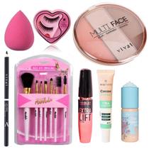 Kit Profissional De Maquiagem Ruby Rose Base Pincéis NUDE Kit Profissional De Maquiagem Ruby Rose Base Pincéis NUDE