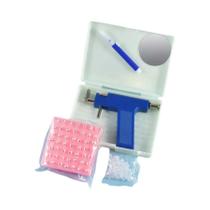 Kit Profissional De Perfuração De Orelha Em Aço Inoxidável Com 98 Brincos E Pistola De Segurança