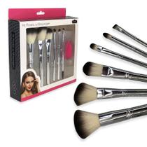 Kit Profissional de Pincel para Maquiagem com Beauty Blender Jogo com 6 Pincéis