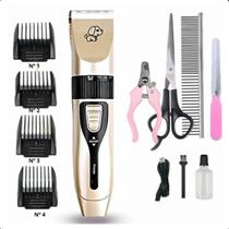 Kit Profissional de Tosa Máquina de Cortar Pelo Silenciosa e Recarregável Kit Profissional de Tosa Máquina de Cortar Pelo Silenciosa e Recarregável